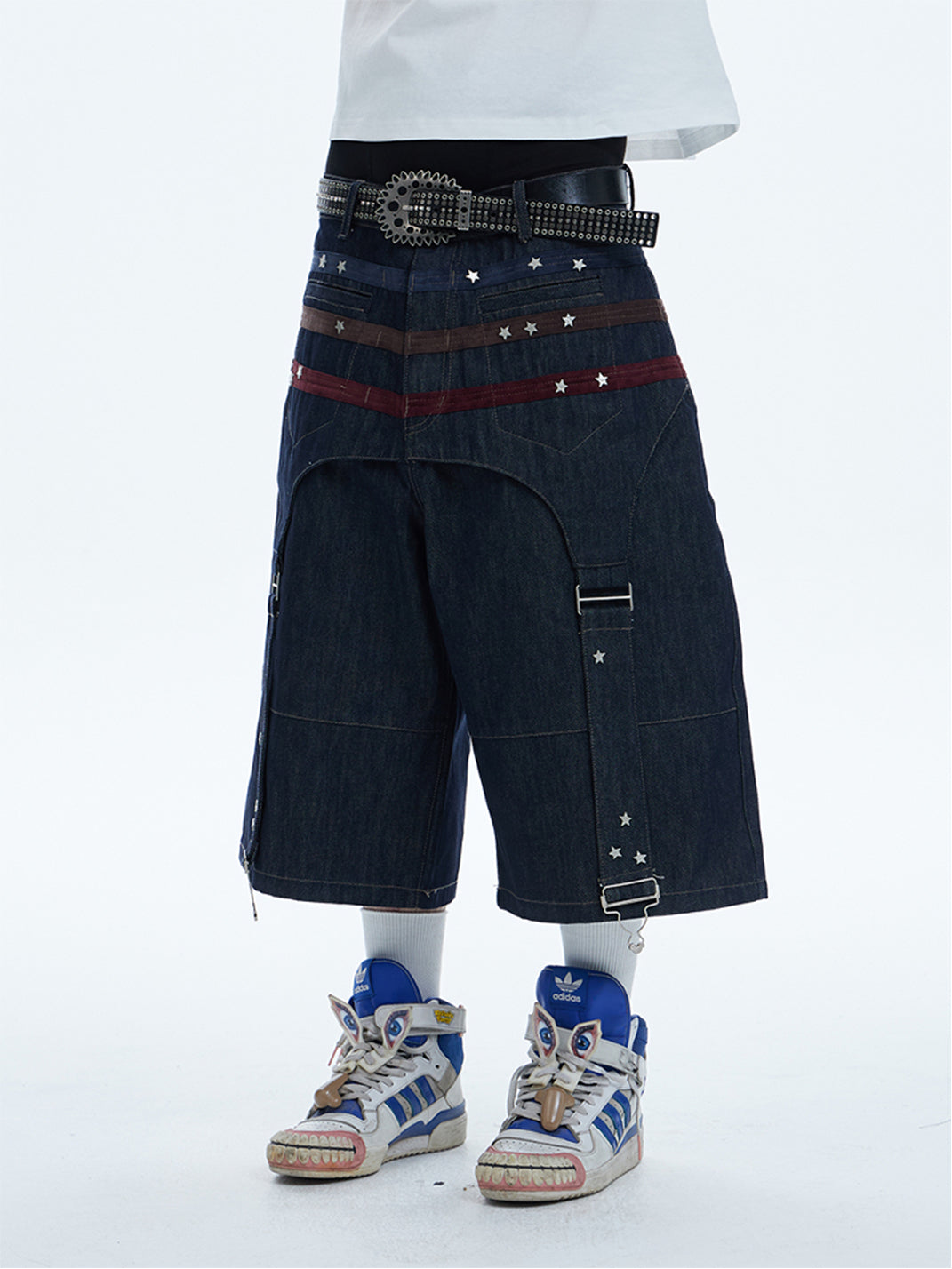 DND4DES | Star Rivet Suede Denim Shorts - PSYLOS 1, DND4DES | Star Rivet Suede Denim Shorts, Shorts, DND4DES•JAPAN, PSYLOS 1
